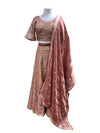 Sequin Embroidered Lengha Dusky Peach