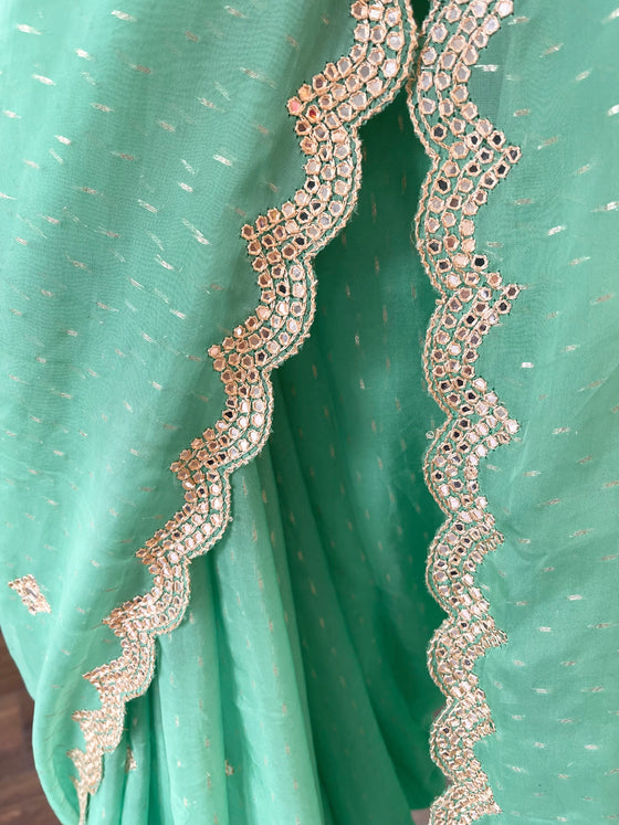 Daisy Organza Sari Ocean