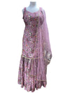 Printed Silk Gararah Suit Mauve