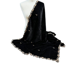  Velvet Shawl Black