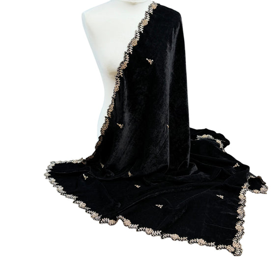 Velvet Shawl Black