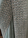 Dusky Sage Organza Sari