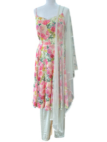  Daisy Printed Anarkali Mint