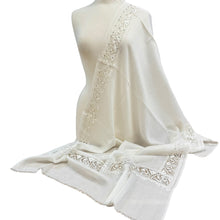  Ladies Cream Shawl With Sheer Boarder