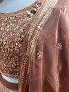 Sequin Embroidered Lengha Dusky Peach