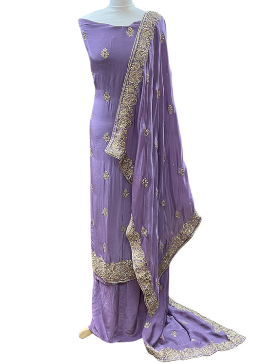 Unstitched Embroidered Suit Dusky Lilac