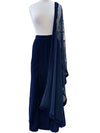 Velvet Skirt and Dupatta Set Blue