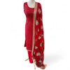 Sequin Embroidered Pajami Suit Red