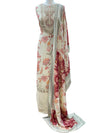 Printed Tissue Crepe Unstitched Suit Ivory