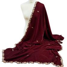  Velvet Shawl Marroon