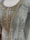 Embroidered Gararah Suit Grey