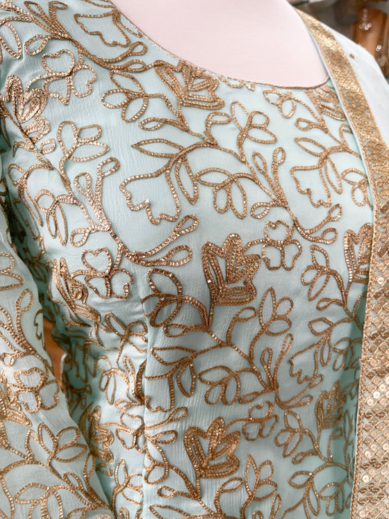 Gotta Detail Salwar Suit Blue