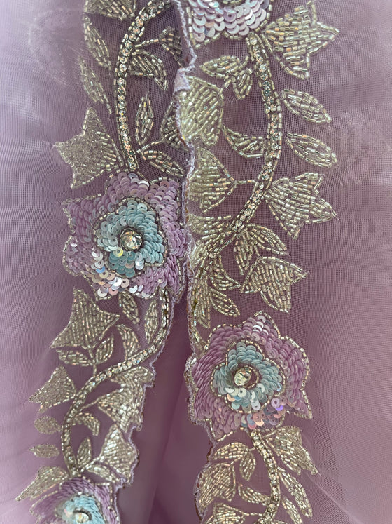 Sofia Organza Sari Lilac