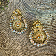  Polki Earrings With Crystal Stones