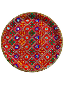  Red Phulkari Presentation Tray