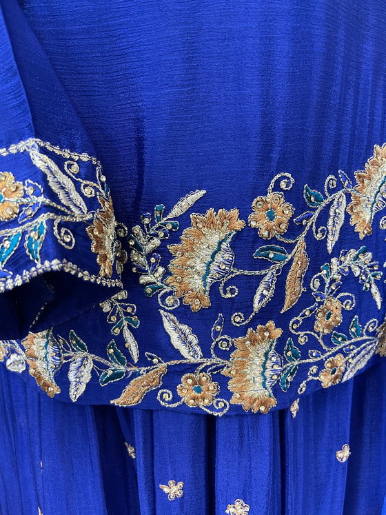 Blue Embroidered Lengha