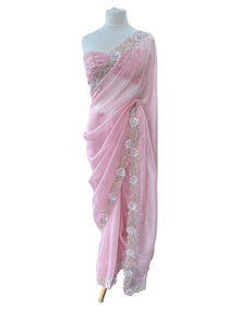  Sophia Organza Sari Pink