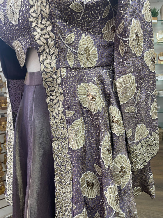 Peplum Jacket Sharara Suit Lilac