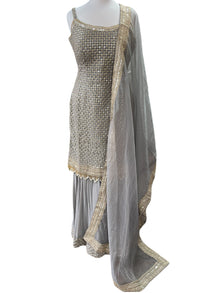  Sequin Gharara Suit Grey