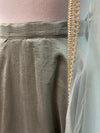 Silk Skirt with Net Dupatta Sage