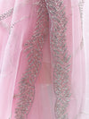 Embroidered Net Sari Baby Pink