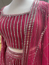 Sequin Embroidered Lengha Raspberry Pink