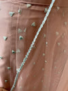 Embroidered Net Lengha Peach