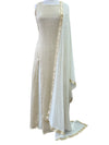 Sequin Straight Style Pajami Suit Ivory