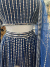 Sequin Embroidered Lengha Royal Blue