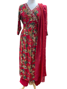  Red Cotton Printed Nyra Suit