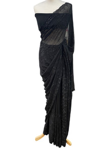  Black Georgette Sequin Saree