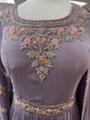 Embroidered Georgette Gown Lilac