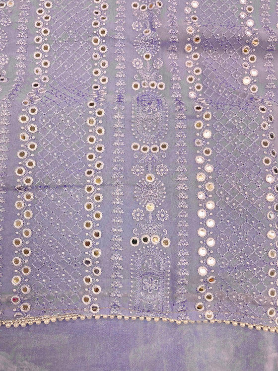 Georgette Laknabi Unstitched Suit Lilac