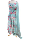 Printed Georgette Anarkali Blue
