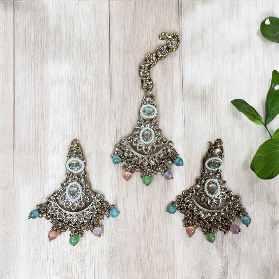 Pastel Combo Earring Tikka Set