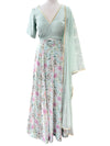 Masuri Printed Chiffon Lengha Blue