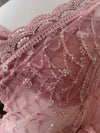 Embroidered Net Sari Pink