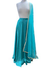 Silk Skirt with Net Dupatta Turquoise