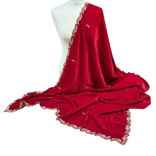  Velvet Shawl Red