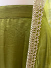 Silk Skirt with Net Dupatta Mendhi