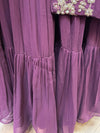 Embroidered Georgette Sharara Suit Plum