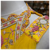 Yellow Georgette Embroidered Gown