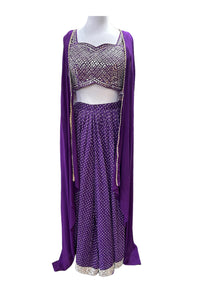  Anjali Sharara Suit Purple