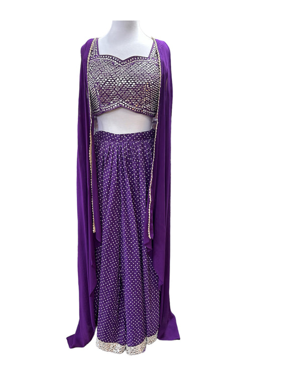 Anjali Sharara Suit Purple