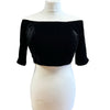 Velvet Black Off Shoulder Blouse-12