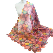  Floral Organza Dupatta-Plum Base