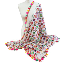  Multi Coloured Thread Embroidered Dupatta