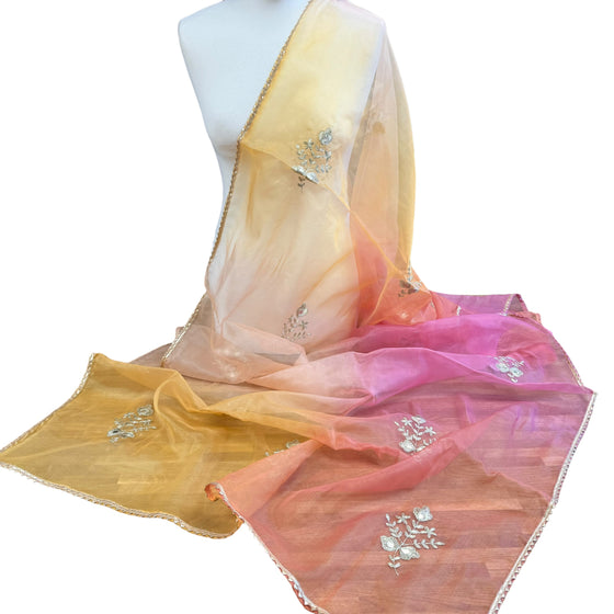 Pastel Ombre Organza Dupatta