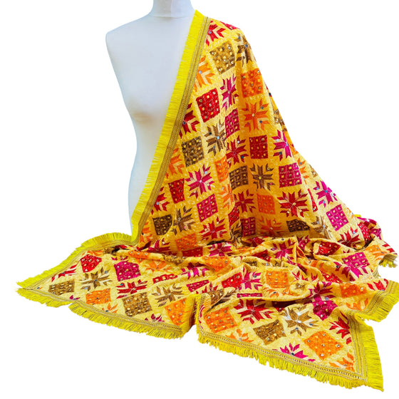 Phulkari Dupatta-Yellow