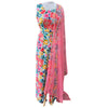 Floral Printed Plazo Set (Pink Dupatta)